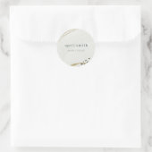 Chic Abstract Ivory Gold Grey Stone Texture Ronde Sticker (Tas)