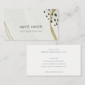 Chic Abstract Ivory Gold Grey Stone Texture Visitekaartje (Voorkant / Achterkant)