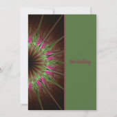 Chic Abstract Roze en Groene Uitnodiging van de We (Achterkant)