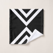 Chic Abstract Zwart & Wit Gestreept Bad Handdoek (Wasdoekje)