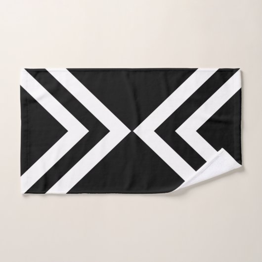 Chic Abstrait noir & blanc rayé (Serviette à main)