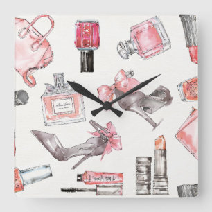 Chic Accents   MODE WATERVERF Vierkante Klok