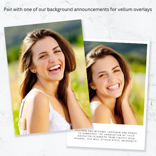 Chic Afstuderen Aankondiging Vellum Overlay