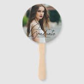 Chic Afstuderen Foto 2025 Afstudeerfeest Handwaaier (Voorkant)