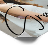 Chic Afstuderen Foto Black Script Overlay Party Poster (Hoek)