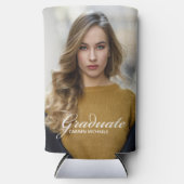 Chic Afstuderen Foto Wit Script Overlay Party (Voorkant)