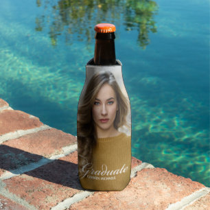 Chic Afstuderen Foto Wit Script Overlay Party Flesjeskoeler