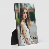 Chic Afstuderen handgeschreven zwarte scriptfoto Fotoplaat (Zijkant)