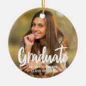 Chic Afstuderen het Moderne Afstuderen van de Foto Keramisch Ornament (Voorkant)