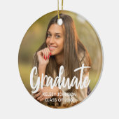 Chic Afstuderen het Moderne Afstuderen van de Foto Keramisch Ornament (Links)