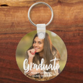 Chic Afstuderen het Moderne Afstuderen van de Foto Sleutelhanger (Voorkant)