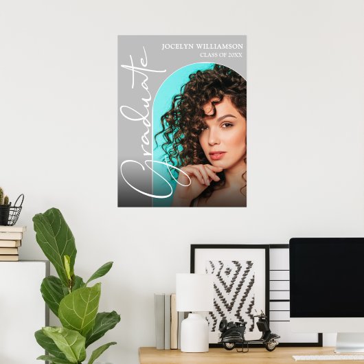 Chic Afstuderen Script Arch Foto Poster (Thuiskantoor)
