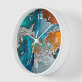 Chic agaat waterverf zilveren turquoise sinaasappe (Hoek)