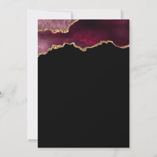 Chic Agate Geode Bourgogne Gold Faire-part de mari (Dos)