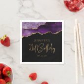 Chic Agate Geode Paars Gold 21e verjaardag Servet (Insitu)