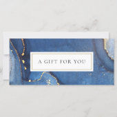 Chic Agate Marbre Bleu Gold Carte de certificat ca (Devant)