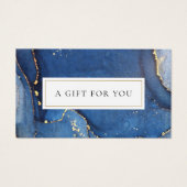 Chic Agate Marbre or Marine bleu certificat cadeau (Devant)