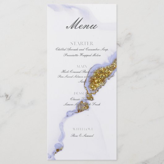 Chic Alcohol Ink Handgemaakte Glitter Gold Flat Me Menu (Voorkant)