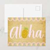 Chic Aloha Pineapple Uitnodiging Briefkaart (Voorkant / Achterkant)