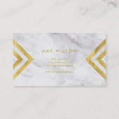 Chic and Elegant Marble Faux Gold Geometric Visitekaartje (Achterkant)