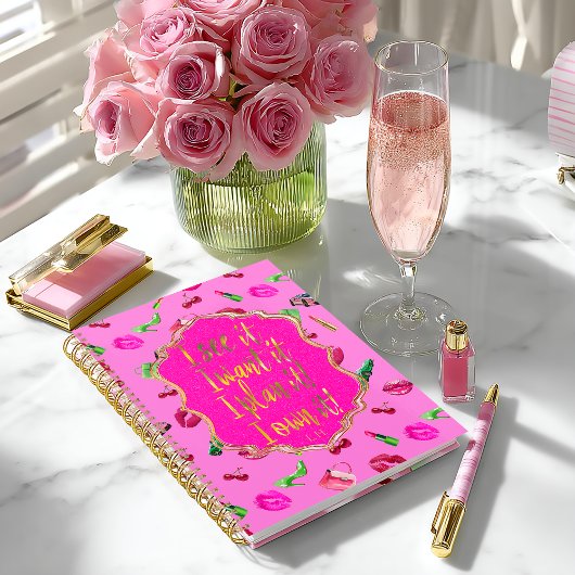 Chic and Fun Hot Pink & Green Glam “I See it" Planner