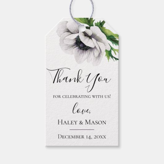 Chic Anemone bruiloft dank u cadeau Label Cadeaulabel (Voorkant)