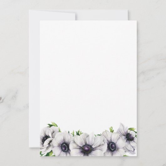 Chic Anemone Faire-part de mariage (Dos)