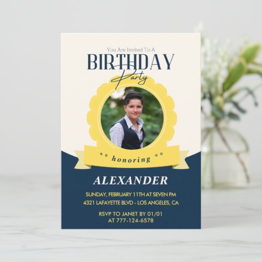 Chic anniversaire 17ème anniversaire invitation Mo (Debout devant)