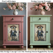 Chic Anthropomorphic Steampunk Frog R4F Decoupage Tissuepapier