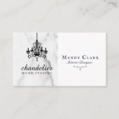 Chic Antique Lustre noir Marbre Carte de visite (Devant)
