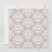 Chic Aqua Blue et Taupe Mariage damassé Invitation (Dos)