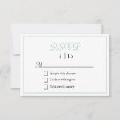 Chic Aqua et mariage blanc RSVP (Devant)