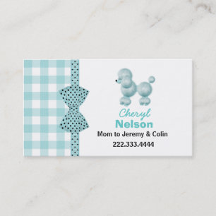 Chic Aqua Franse Poedel Mama Kaart Contactkaartje