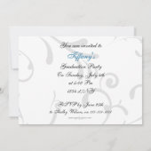 chic aqua Graduation photo Invitation (Dos)