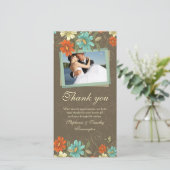  chic aqua oranje crème bruiloft bedankt (Staand voorkant)