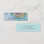 Chic Aqua Paars Gold Swirling Wave Mini Visitekaartje (Voorkant / Achterkant)