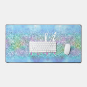 Chic aqua Unicorn Glitter sparkles monogram Bureaumat (Keyboard & Muis)