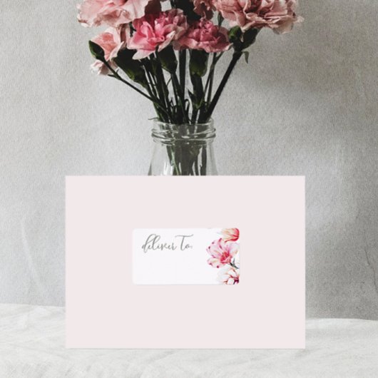 Chic aquarelle Floral livrer au Étiquette de adres