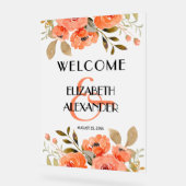 Chic Aquarelle Floral Mariage Accueil (Angle)