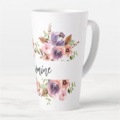 Chic Aquarelle Florale Latte Mug (Angle droit)