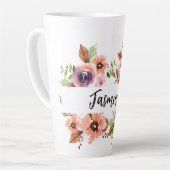 Chic Aquarelle Florale Latte Mug (Angle gauche)