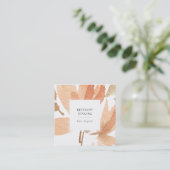 Chic Aquarelle Florale Terra Cotta Carte de visite (Debout devant)