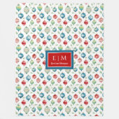 Chic aquarelle nom personnalisé couverture de vaca (Devant)