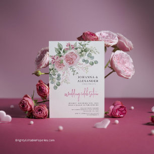 Chic Aquarelle Peony Elegance Faire-part de mariag