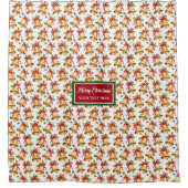 Chic aquarelle rouge et vert rideau de Noël (Devant)