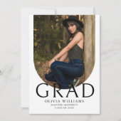 Chic Arch Photo Collage QR Code Graduation Party Kaart (Voorkant)