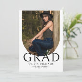 Chic Arch Photo Collage QR Code Graduation Party Kaart (Staand voorkant)