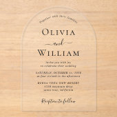 Chic Arch Wedding Acryl Uitnodigingen (Voorkant)