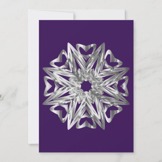 Chic Argent Stars Nouvel An Invitation (Dos)