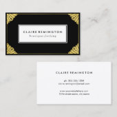 Chic Art Deco | Faux Gold Foil Visitekaartje (Voorkant / Achterkant)